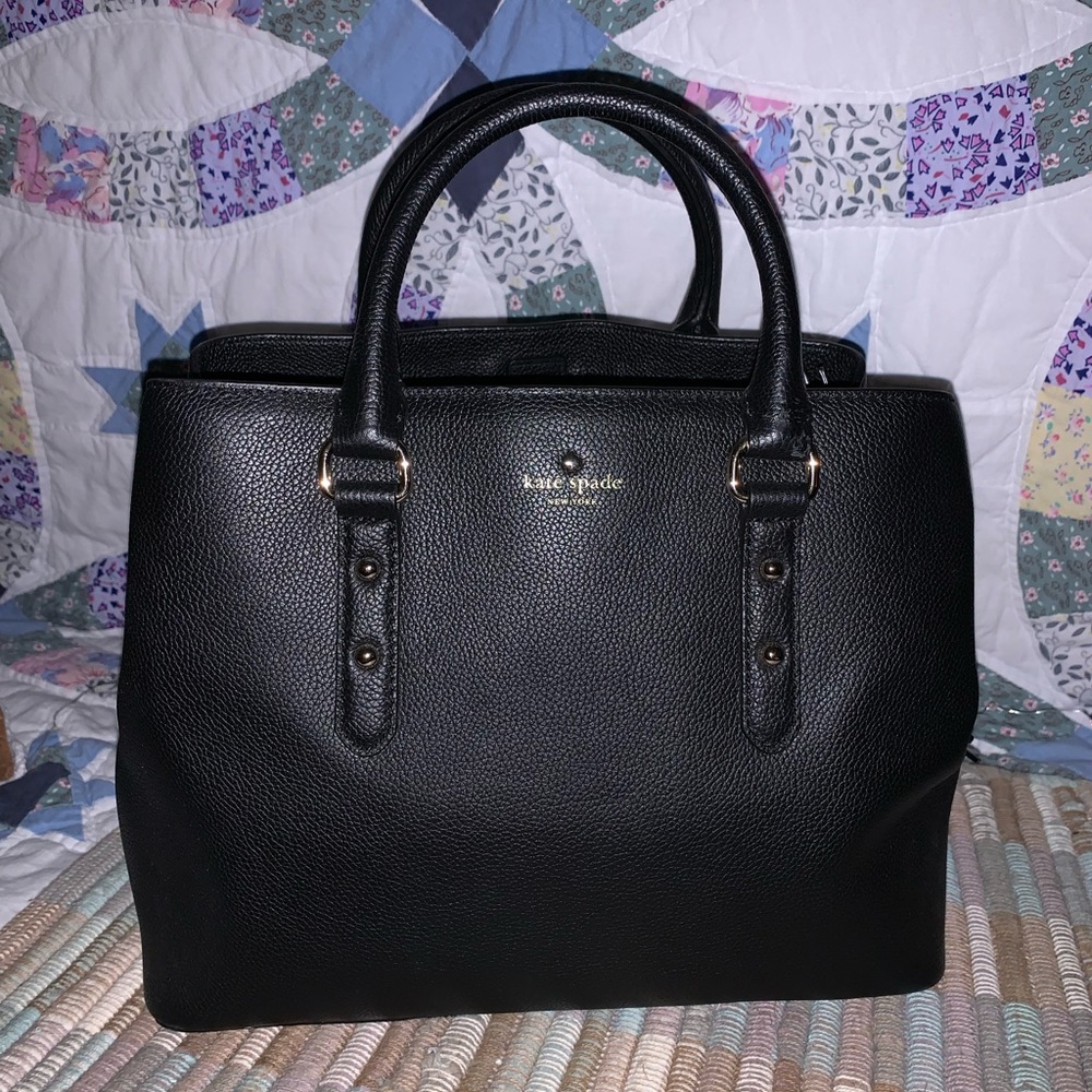 AUTHENTIC ♠️ Kate Spade Satchel & Crossbody (Black color) (Medium size) - Picture 7 of 13